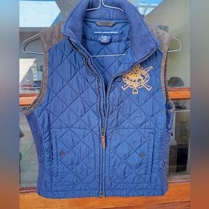 Ralph Lauren Navy Quilted Vest with Tan Accents